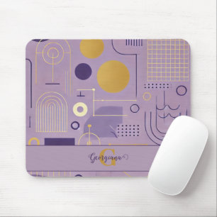 Tapis De Souris Personalisé Purple & Or Scandinave Minimaliste