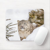 Tapis De Souris Personalisé Snow Leopard animal sauvage (Avec souris)