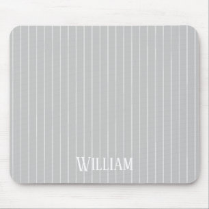 Tapis De Souris Personalised light grey pinstripes
