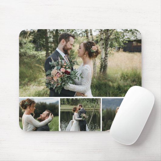 Tapis De Souris Personalized 4 Photo Collage Mousepad (Avec souris)