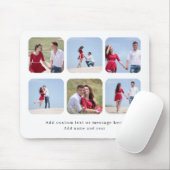 Tapis De Souris Personalized 6 Photo Collage with Custom Text (Avec souris)