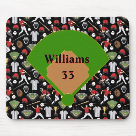 Tapis De Souris Personalized Baseball Mousepad (Devant)