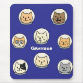 Tapis De Souris Personalized Catstronaut Mousepad With Name (Devant)