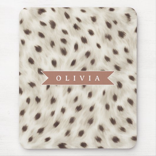 Tapis De Souris Personalized Chic Neutral Leopard Animal Print (Devant)