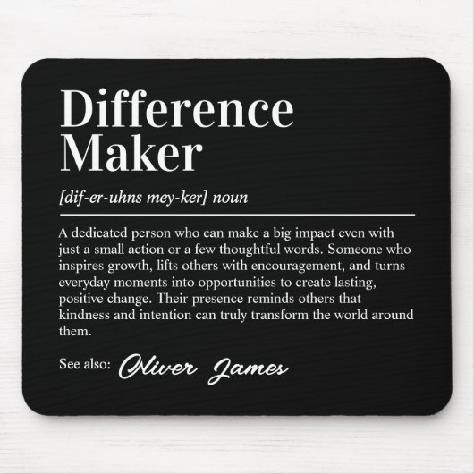Tapis De Souris Personalized Difference Maker Definition (Devant)