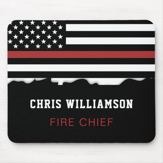 Tapis De Souris Personalized Firefighter Thin Red Line Fire Rescue (Devant)