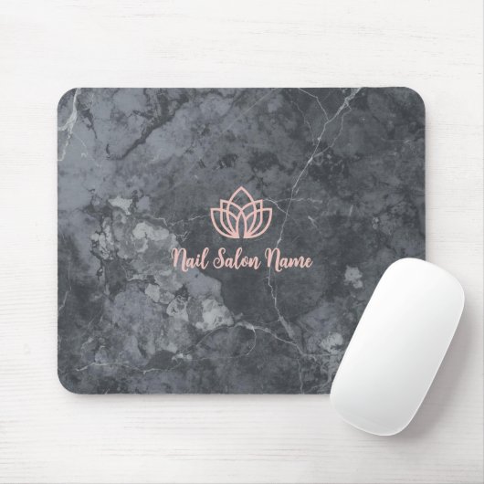 Tapis De Souris Personalized Grey Marbel Nail Studio Branding (Avec souris)