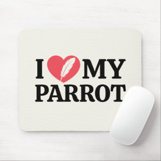 Tapis De Souris Personalized I Love My Parrot Heart Typography