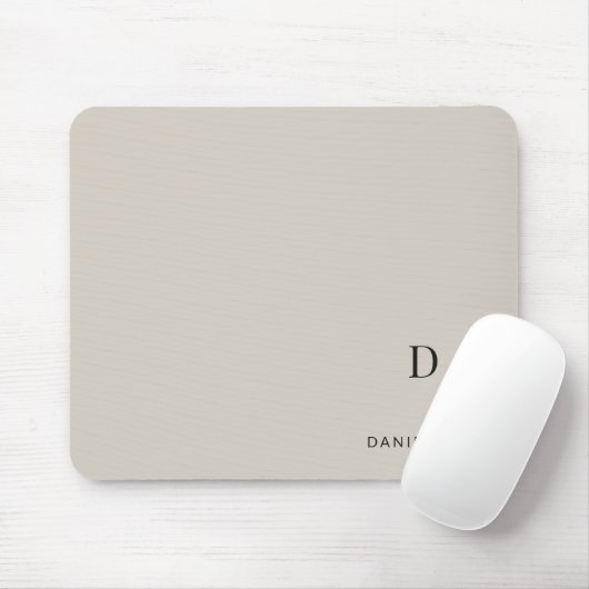 Tapis De Souris Personalized Minimalist Initial Name Beige (Avec souris)