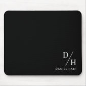 Tapis De Souris Personalized Minimalist Initial Name Black (Devant)