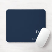 Tapis De Souris Personalized Minimalist Initial Name Navy Blue (Avec souris)