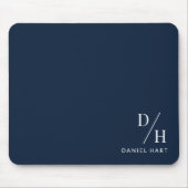 Tapis De Souris Personalized Minimalist Initial Name Navy Blue (Devant)
