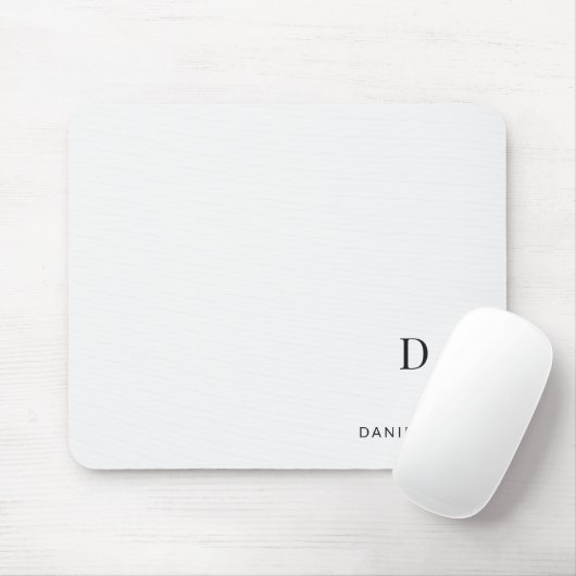 Tapis De Souris Personalized Modern Minimalist Initial Name (Avec souris)