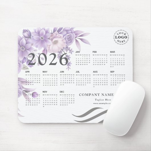 Tapis De Souris Personalized Mouse Pad with Full 2026 Calendar (Avec souris)