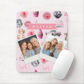 Tapis De Souris Personalized Pink Coquette Retro Cute Teddy Bear (Avec souris)