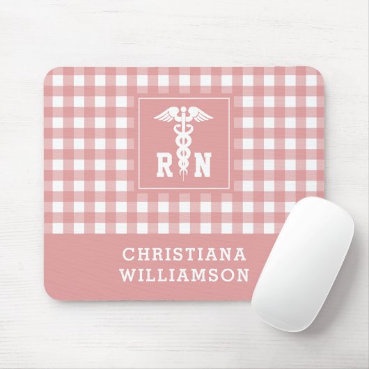 Tapis De Souris Personalized Plaid Pattern RN Registered Nurse (Avec souris)