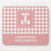 Tapis De Souris Personalized Plaid Pattern RN Registered Nurse (Devant)