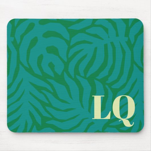 Tapis De Souris Personalized Teal Palm Leaf Pattern Mouse Pad (Devant)