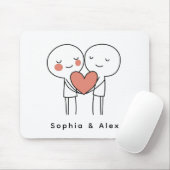 Tapis De Souris Personalized Valentine’s Couple Matching Mouse Pad (Avec souris)