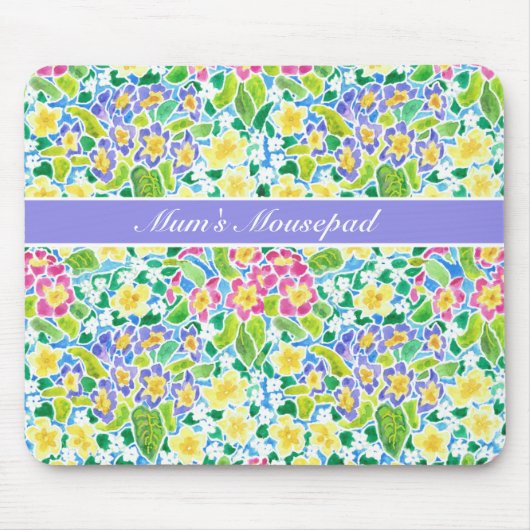 Tapis De Souris Personnalisable, Joli Printemps Primroses Mousepad (Devant)