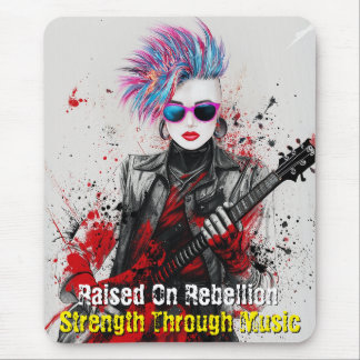 Tapis De Souris Personnalisable Punk Girl Guitarist Art Inspiratio