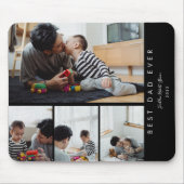 Tapis De Souris Personnalisé 4 Photo Collage Meilleur Papa Jamais (Devant)