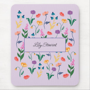 Tapis de souris personnalisé à la lavande et fleur