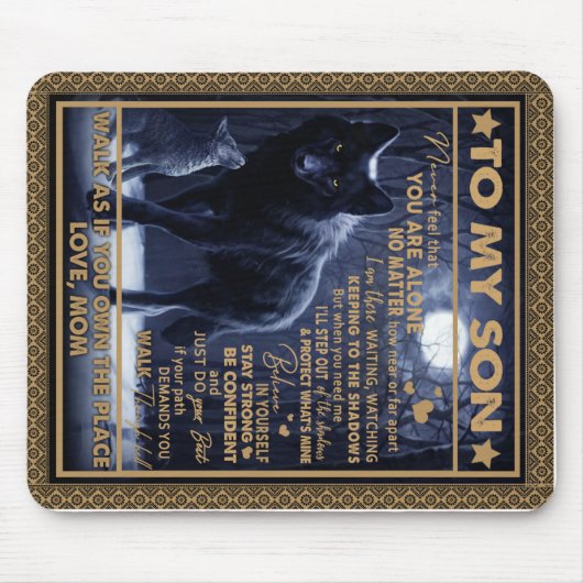 Tapis De Souris Personnalisé À Mon Fils, Fils Cadeau Anniversaire (Devant)