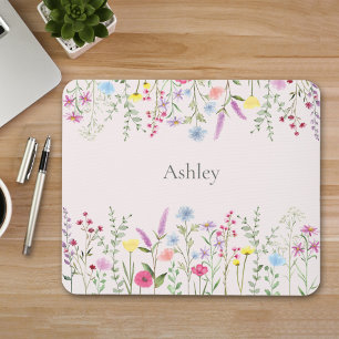 Tapis de souris personnalisé aux fleurs sauvages a