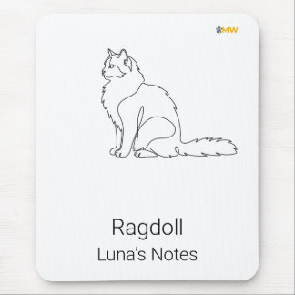 Tapis de souris personnalisé avec nom de chat Ragd