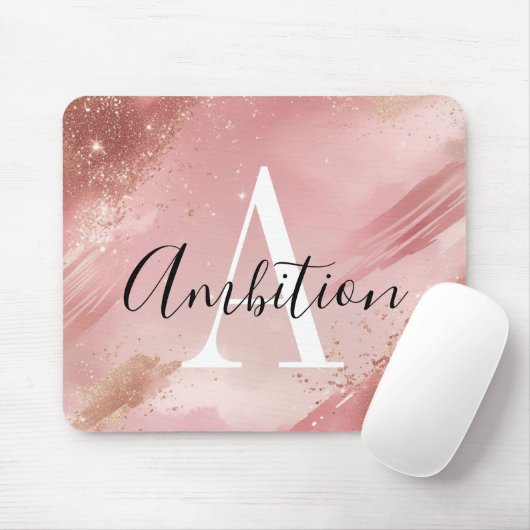 Tapis de souris personnalisé avec strass rose gold (Avec souris)