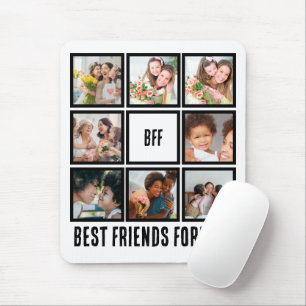 Tapis De Souris Personnalisé BFF Meilleurs amis Forever 8 Collage 