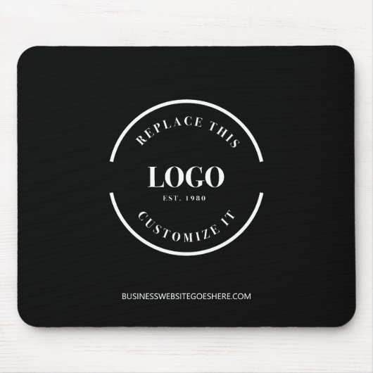 Tapis De Souris Personnalisé blanc logo site web simple noir (Devant)