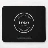Tapis De Souris Personnalisé blanc logo site web simple noir (Devant)