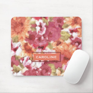 Tapis De Souris Personnalisé Chic Fleurs Motif Aquarelle Peinture