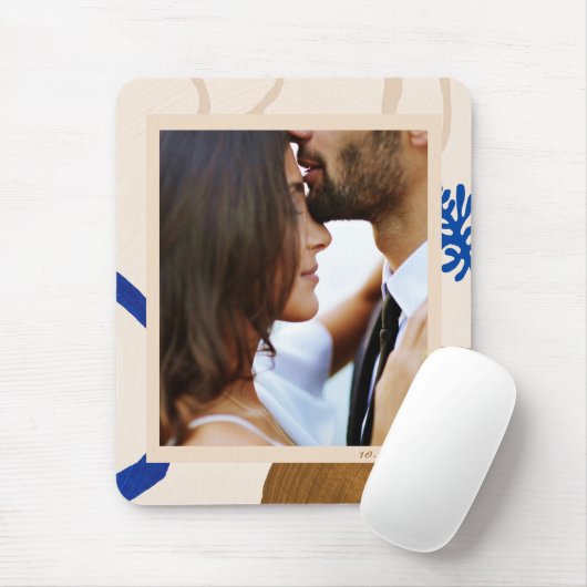 Tapis De Souris Personnalisé Elégant Moderne Design Mariage Photo (Avec souris)