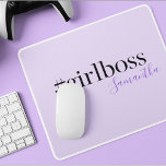 Tapis De Souris Personnalisé #GirlBoss Nom moderne violet<br><div class="desc">Donnez du pouvoir à votre espace de travail grâce à cet élégant tapis de souris #GirlBoss, conçu dans un rose moderne doux avec une typographie élégante. Ce pavé de souris personnalisé comporte le mot-clic audacieux #petite-boss en noir associé à un nom personnalisé dans une police de script délicate, ce qui...</div>