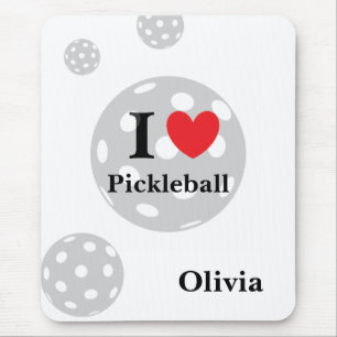 Tapis De Souris Personnalisé "I Love Pickleball"