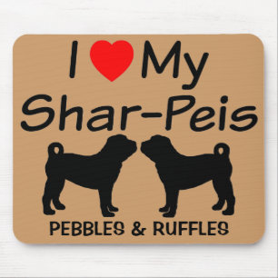 Tapis De Souris Personnalisé J'aime mes deux pois-Shar Mousepad