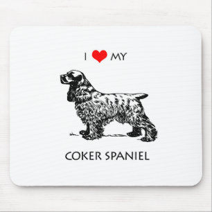 Tapis De Souris Personnalisé J'Aime Mon Cocker Spaniel Chien Mouse