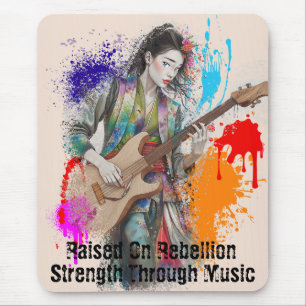 Tapis De Souris Personnalisé Japonaise Guitariste Art Inspiration