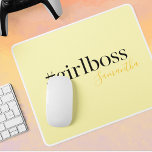Tapis De Souris Personnalisé Jaune #GirlBoss Nom<br><div class="desc">Ajoutez un peu de soleil à votre espace de travail avec ce joyeux tapis jaune #petite-patronne ! Doté d'une typographie noire audacieuse et d'un nom personnalisable dans une écriture dorée chaleureuse, ce design habilitant est parfait pour les femmes entrepreneurs, les reines de bureau, les étudiants ou toute femme motivée. Idéal...</div>