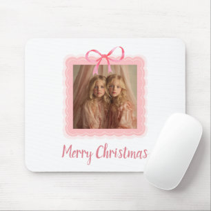 Tapis de souris personnalisé Noël élégant ruban ro