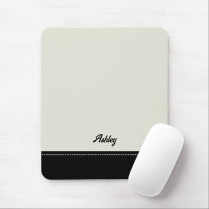 Tapis De Souris Personnalisé noir beige élégant personnalisé stylé