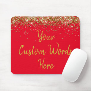 Tapis De Souris Personnalisé Rouge & Or Nouveau Coworker Cadeau An