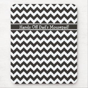 Tapis De Souris Personnalisé Zigzag Mousepad, Chevrons noirs et bl