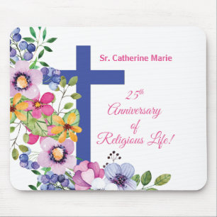 Tapis De Souris Personnaliser, 25e anniversaire Nun vie religieuse