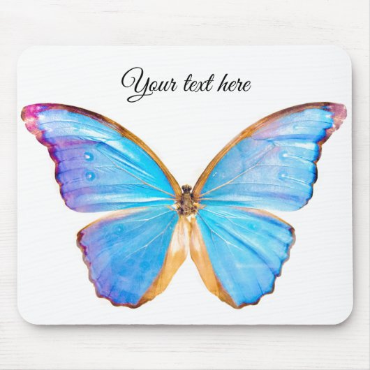 Tapis De Souris Personnaliser BLEUE BUTTERFLY (Devant)