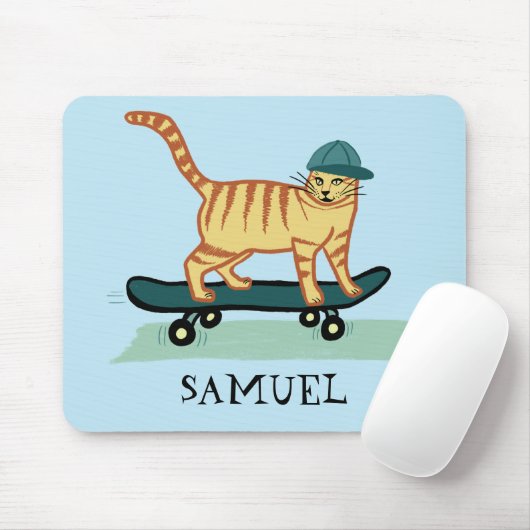 Tapis De Souris PERSONNALISER IT Skateboard Cat (Avec souris)