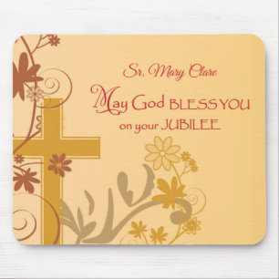 Tapis De Souris Personnaliser, Jubilee Anniversaire Nun Cross, Fil